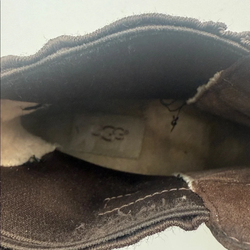 Ugg Brown Suede Ankle Boots wedge women 10 pull on winter casual office Y2K